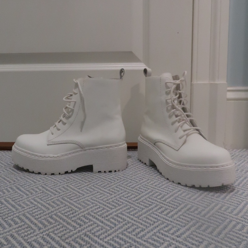 Jeffrey Campbell White Combat Boots
